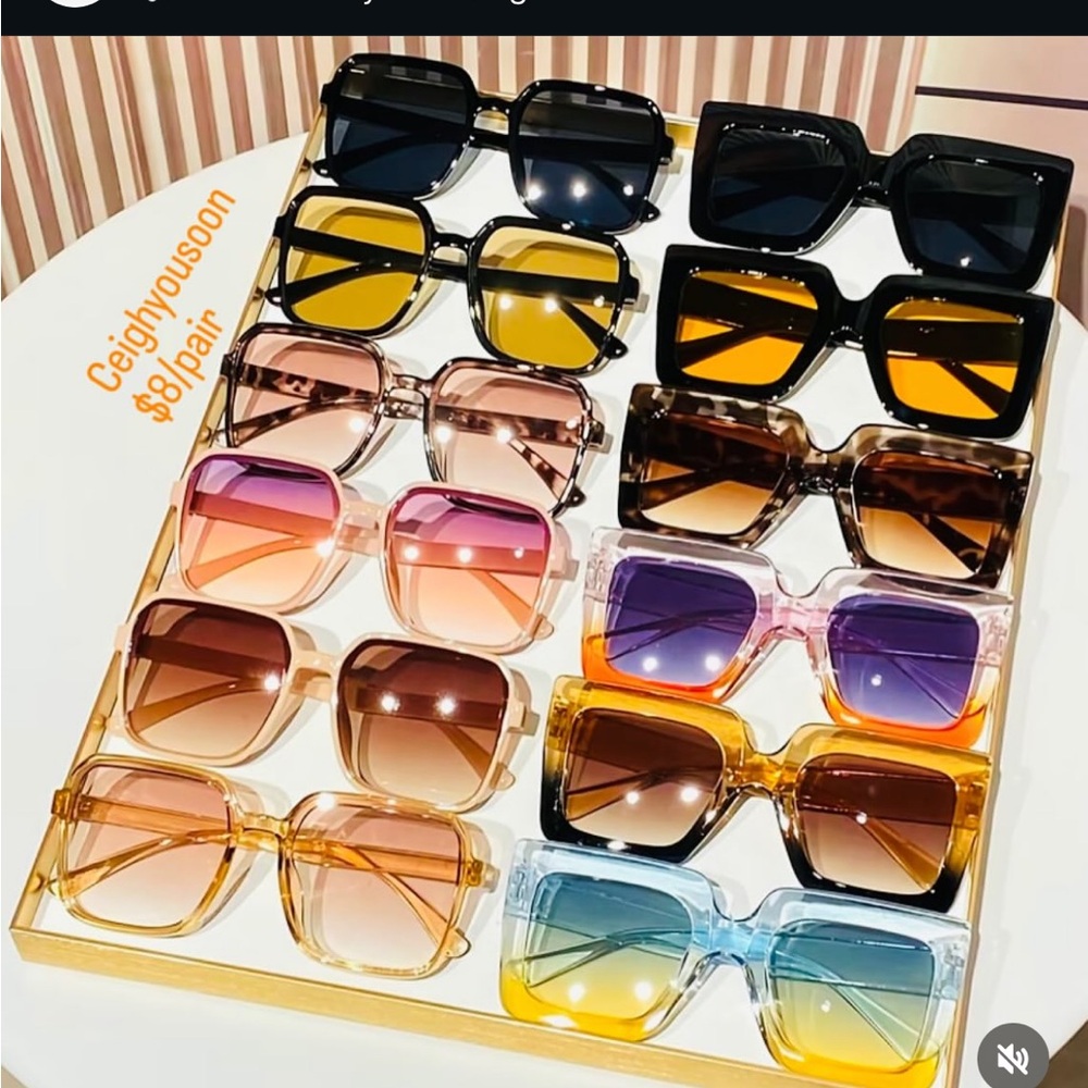 Assorted Oversized Square Sunglasses - Gradient & Tinted Lenses